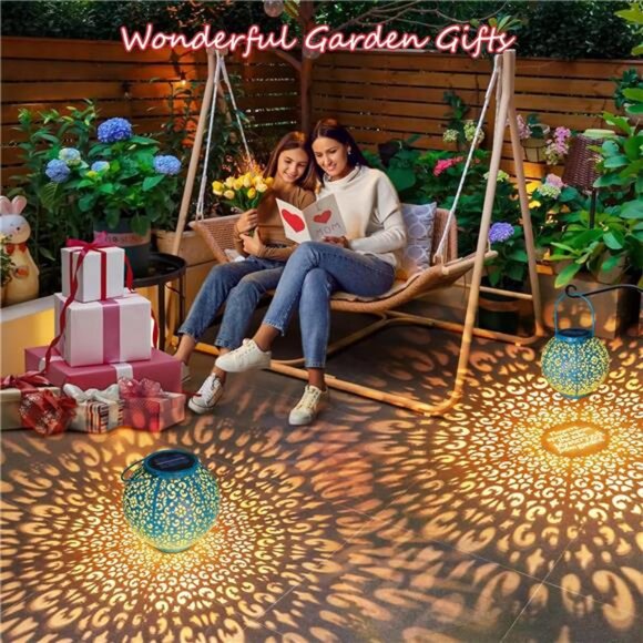 Solar Big Lantern Hanging Garden Outdoor Waterproof Decorative Lights Table Lamp - Picture 3 of 7